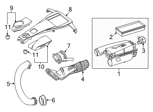 Air Inlet Hose Diagram for 278-090-49-82