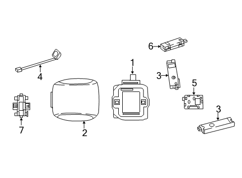 2019 Mercedes-Benz GLC300 Antenna & Radio Diagram 1