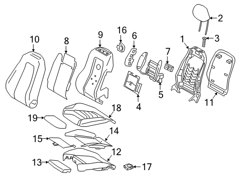 2020 Mercedes-Benz A35 AMG Driver Seat Components