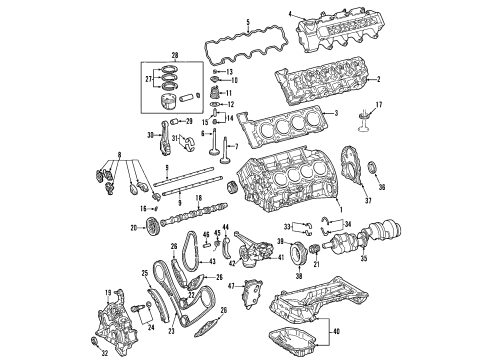 2002 Mercedes-Benz S430 Engine Parts & Mounts, Timing, Lubrication System Diagram 2