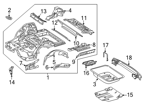 2023 Mercedes-Benz CLS450 Rear Floor & Rails Diagram