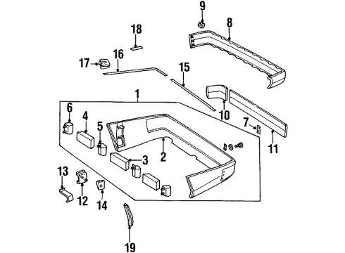 Bumper Assembly Diagram for 124-880-20-71