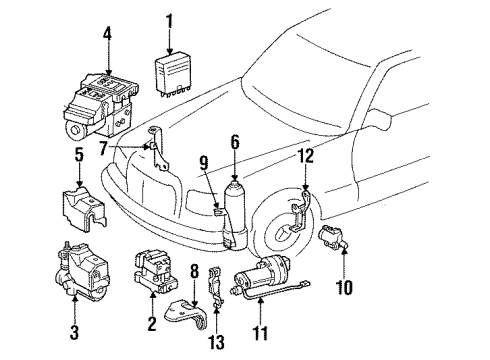 1991 Mercedes-Benz 300SE Traction Control Components Diagram