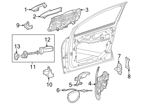 2024 Mercedes-Benz EQS 450+ SUV Lock & Hardware Diagram 2