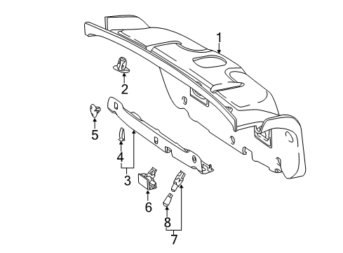 2014 Mercedes-Benz E550 Interior Trim - Trunk Lid Diagram 1