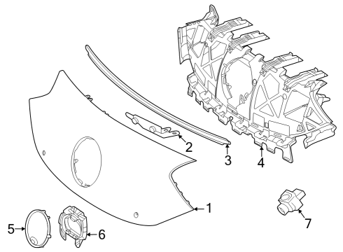 2023 Mercedes-Benz EQE AMG Grille & Components Diagram 2