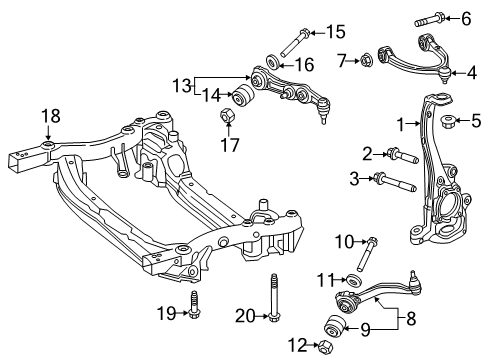 Lower Control Arm Diagram for 205-330-05-10