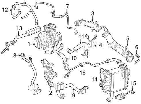 Intercooler Bracket Diagram for 654-141-00-40