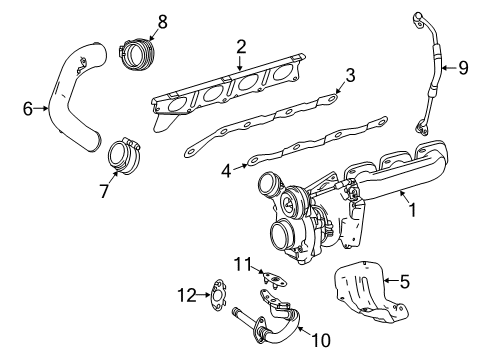 2017 Mercedes-Benz S550 Turbocharger, Engine Diagram 1