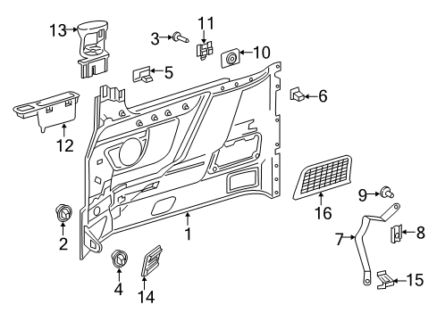 2021 Mercedes-Benz Metris Interior Trim - Side Panel Diagram 3