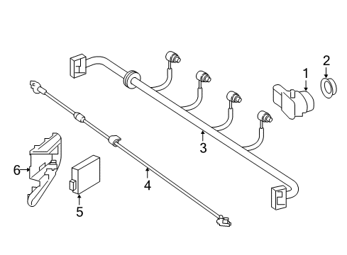 2017 Mercedes-Benz S550 Electrical Components - Rear Bumper Diagram 1