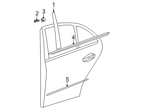 2012 Mercedes-Benz E63 AMG Exterior Trim - Rear Door Diagram 1