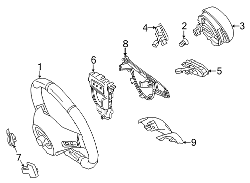 2019 Mercedes-Benz AMG GT C Steering Column & Wheel, Steering Gear & Linkage Diagram 7