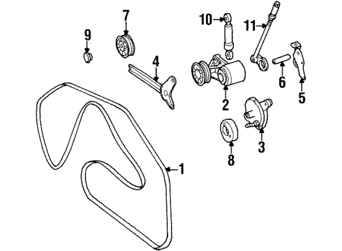 1993 Mercedes-Benz 300E Belts & Pulleys, Cooling Diagram