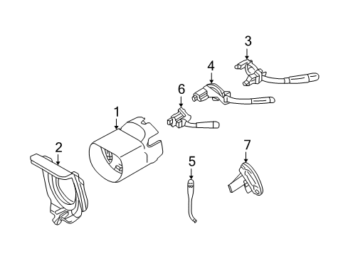 2005 Mercedes-Benz CLK320 Shroud, Switches & Levers Diagram