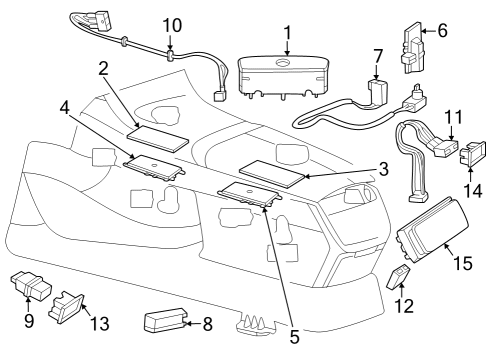 2023 Mercedes-Benz EQS 450 SUV Electrical Components - Console Diagram