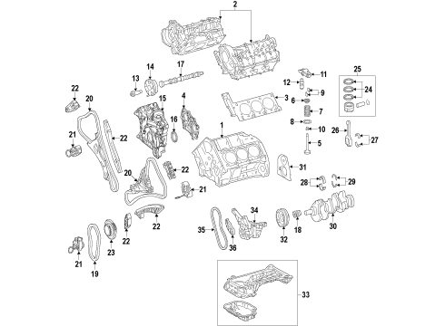 2012 Mercedes-Benz C350 Engine Parts & Mounts, Timing, Lubrication System Diagram 1