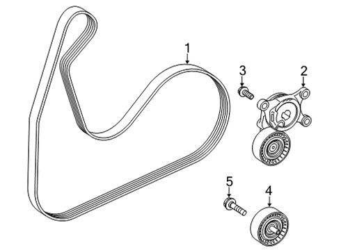 2021 Mercedes-Benz GLA250 Belts & Pulleys Diagram