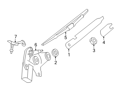 2015 Mercedes-Benz GL63 AMG Lift Gate - Wiper & Washer Components Diagram