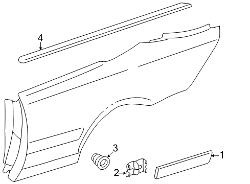 2005 Mercedes-Benz CL55 AMG Exterior Trim - Quarter Panel Diagram