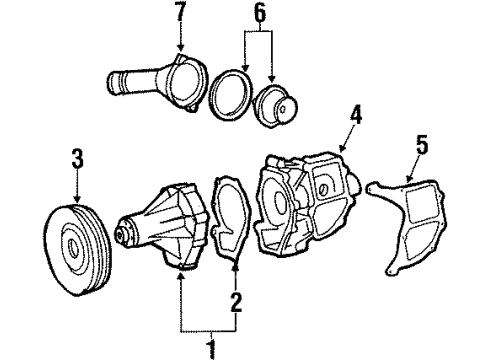 1993 Mercedes-Benz 300D Water Pump Diagram