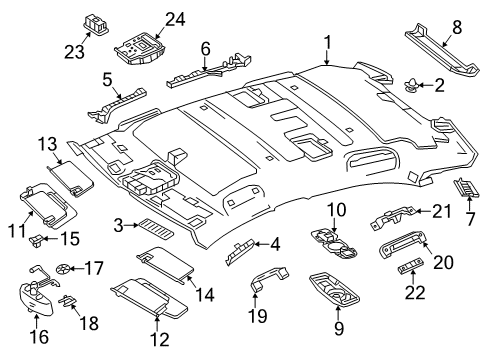 2019 Mercedes-Benz S560e Interior Trim - Roof Diagram