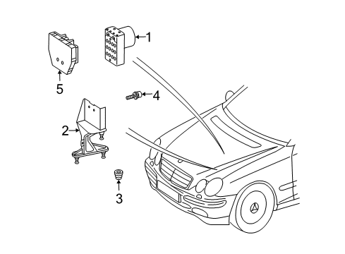 2008 Mercedes-Benz CLK63 AMG Anti-Lock Brakes Diagram 1