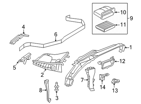 2023 Mercedes-Benz AMG GT 53 Cowl Diagram 2