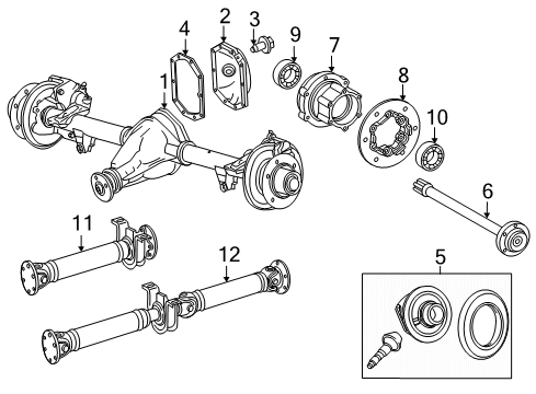 2021 Mercedes-Benz Sprinter 3500XD Axle & Differential - Rear Diagram