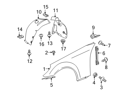 Fender Liner Diagram for 171-698-18-30