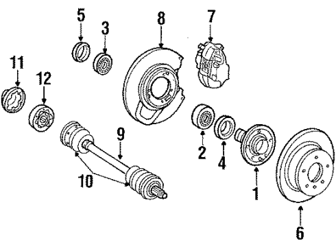 1988 Mercedes-Benz 420SEL Rear Brakes Diagram