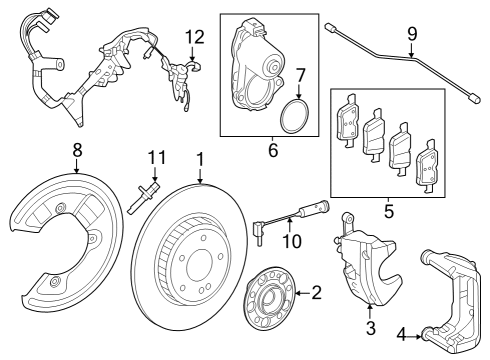 2023 Mercedes-Benz EQE 350+ SUV Rear Brakes  Diagram