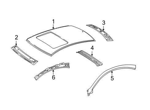 2013 Mercedes-Benz C350 Roof & Components Diagram 1