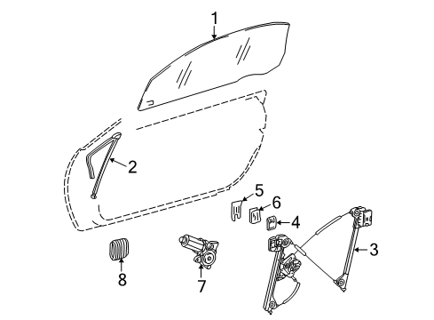 2002 Mercedes-Benz SLK320 Door & Components, Electrical Diagram 1