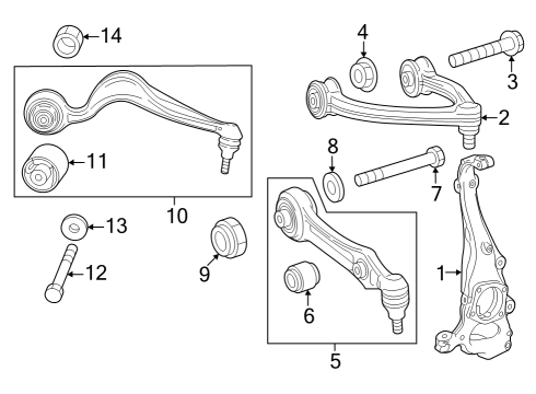 Lateral Arm Bushing Diagram for 214-333-16-00