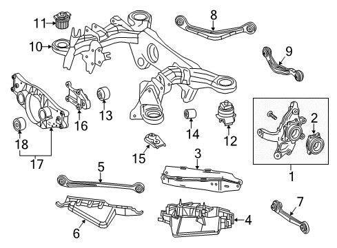 Suspension Crossmember Rear Bushing Diagram for 222-351-00-42