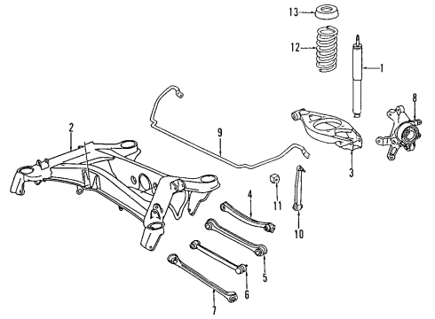 1991 Mercedes-Benz 300E Rear Suspension, Control Arm Diagram 2