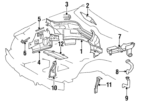 1992 Mercedes-Benz 600SEL Partitions & Seals Diagram