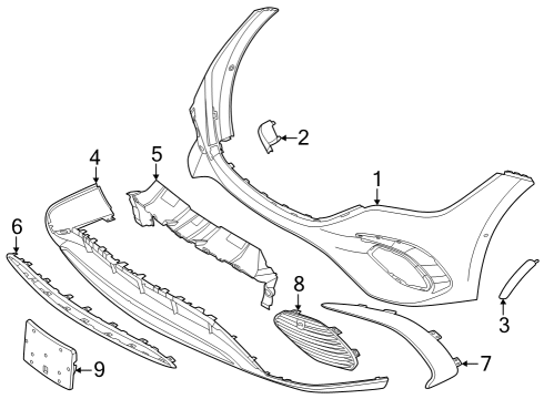 2023 Mercedes-Benz EQE 350 Bumper & Components - Front Diagram 2