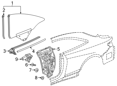 2018 Mercedes-Benz S65 AMG Quarter Window Diagram 3