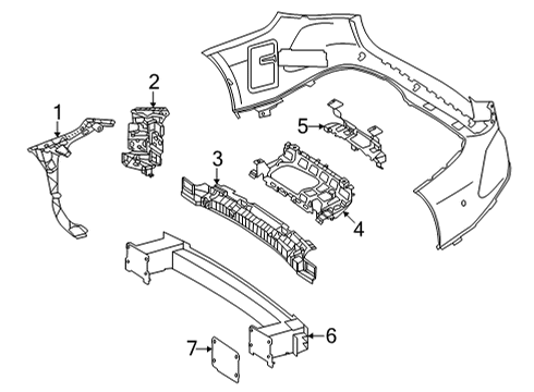 2022 Mercedes-Benz EQS 450+ Bumper & Components - Rear Diagram 3