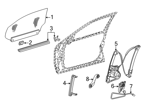 2004 Mercedes-Benz CL500 Front Door, Body Diagram 1