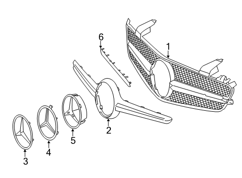 2015 Mercedes-Benz SL550 Grille & Components Diagram