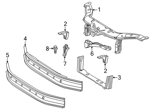 2002 Mercedes-Benz SLK320 Radiator Support Diagram