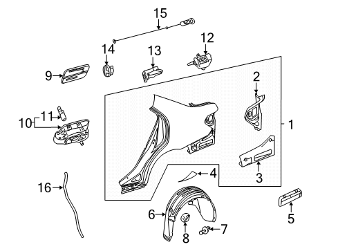 2011 Mercedes-Benz E550 Quarter Panel & Components