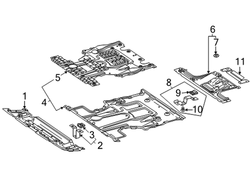 2022 Mercedes-Benz GLS450 Splash Shields Diagram 1