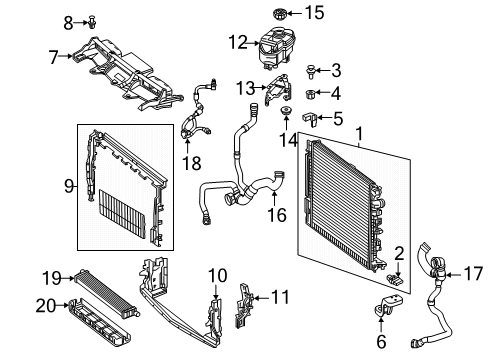 2019 Mercedes-Benz GLC63 AMG S Radiator & Components Diagram