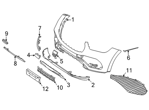 2023 Mercedes-Benz GLE350 Bumper & Components - Front Diagram 1