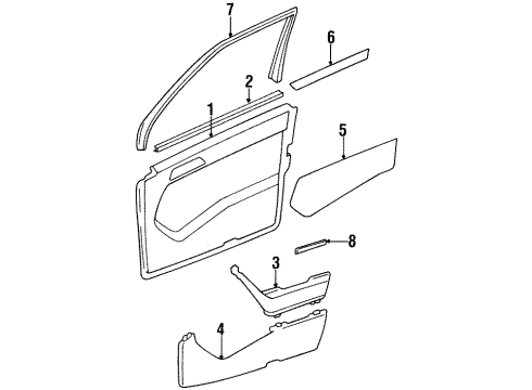 1995 Mercedes-Benz E320 Interior Trim - Front Door Diagram