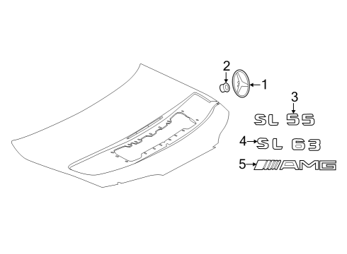 2022 Mercedes-Benz SL63 AMG Exterior Trim - Trunk Diagram